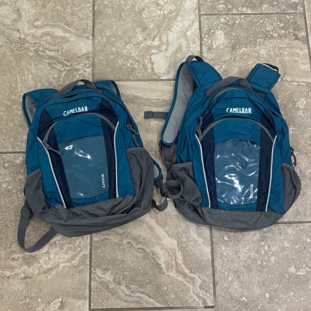CamelBak Scout Kids Hydration Backpack Blue Grey Set of 2 No Bladder